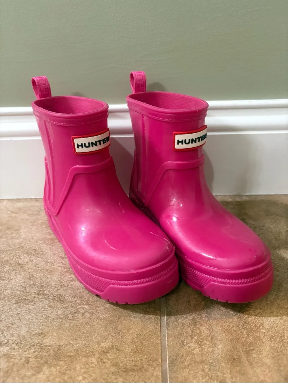 Hunter Kids Hot Pink Waterproof Rain Boots